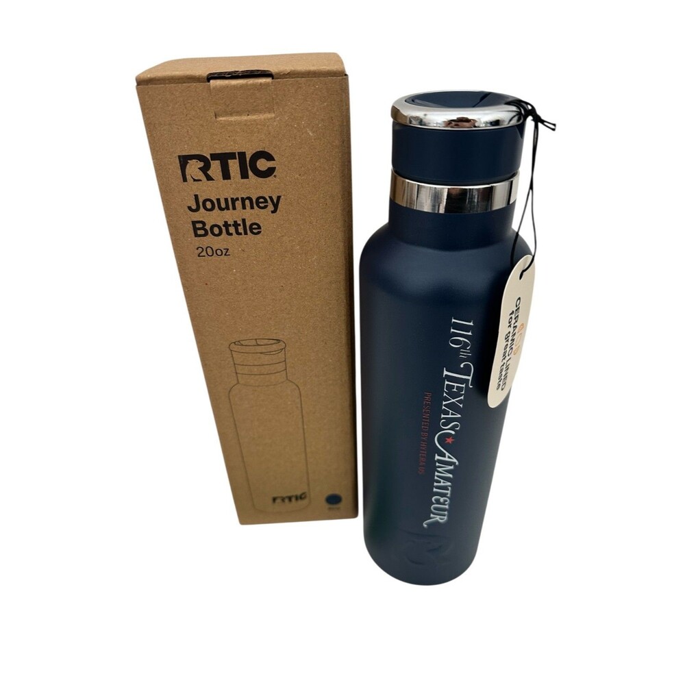 RTIC Journey Bottle 20oz Navy Blue Insulated Stainless Steel Texas Amateur Golf